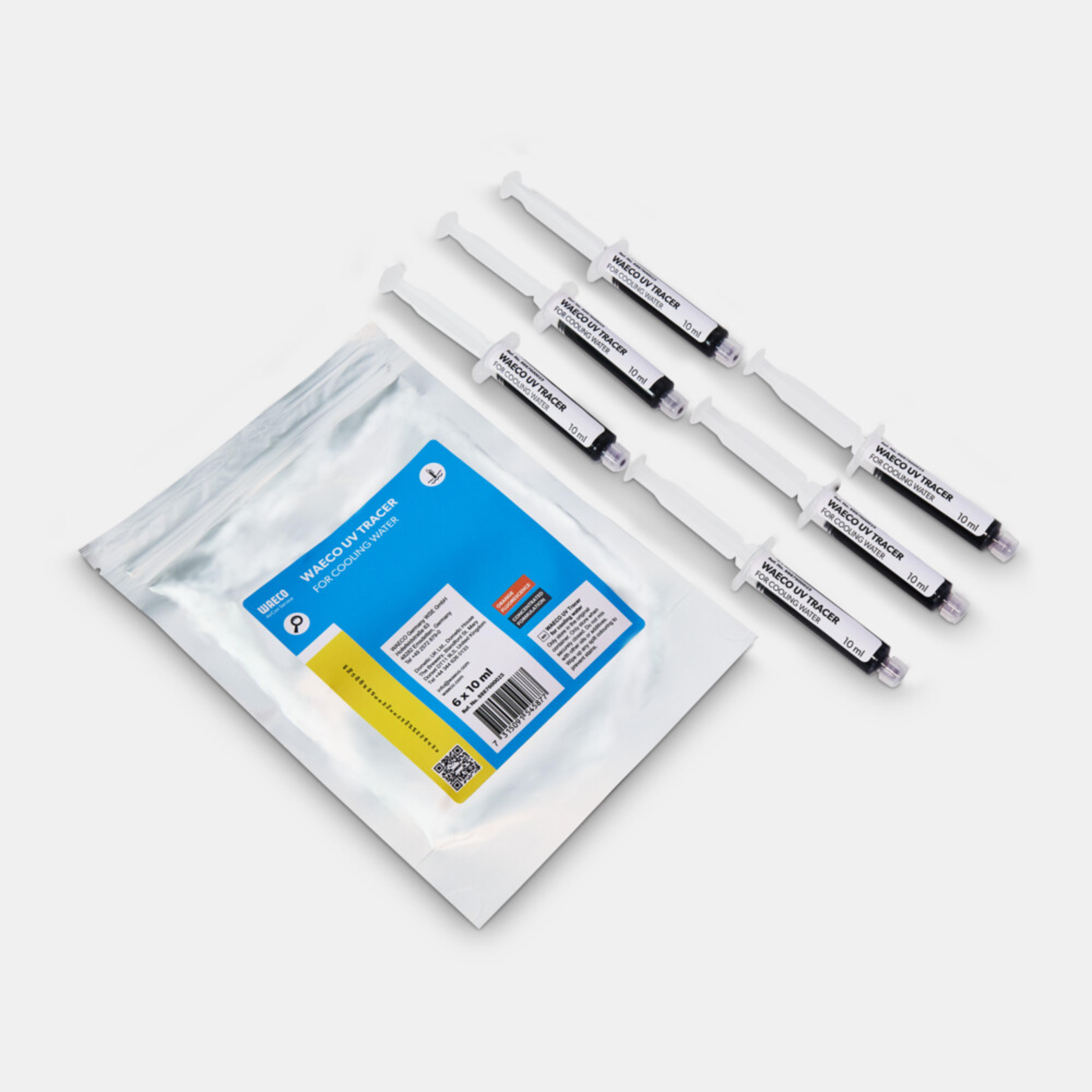 WAECO Tracer UV - Barwnik UV do wykrywania wycieków wody chłodzącej, 6 strzykawek po 10 ml