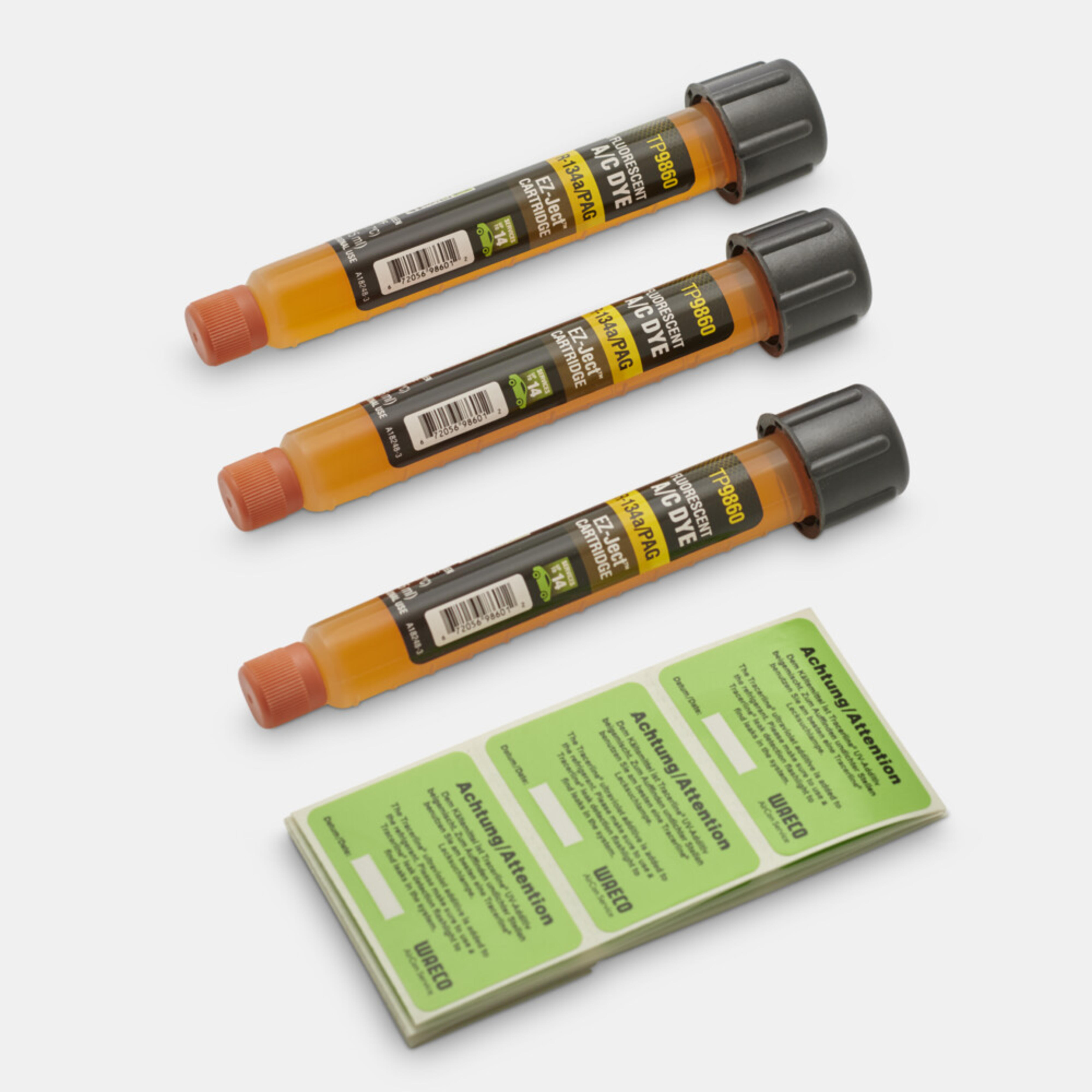 WAECO Tracer UV R134a - Tracer-UV-merkkiaineen patruuna, 14,8 ml, PAG-öljypohjainen, kylmäaineelle R134a, 3 kappaletta